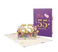 Tarjeta emergente de celebración con pirotecnia funcional, tarjeta de felicitación emergente para cumpleaños, celebración de cumpleaños