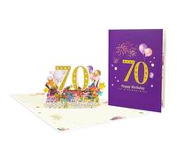 Tarjeta emergente de celebración con pirotecnia funcional, tarjeta de felicitación emergente para cumpleaños, celebración de cumpleaños