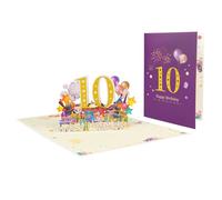Tarjeta emergente de celebración con pirotecnia funcional, tarjeta de felicitación emergente para cumpleaños, celebración de cumpleaños