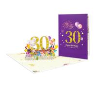 Tarjeta emergente de celebración con pirotecnia funcional, tarjeta de felicitación emergente para cumpleaños, celebración de cumpleaños