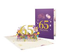 Tarjeta emergente de celebración con pirotecnia funcional, tarjeta de felicitación emergente para cumpleaños, celebración de cumpleaños