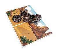 Tarjeta emergente de escena de motocicleta ideal para cumpleaños, tarjeta de felicitación con sobre