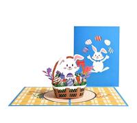 Tarjeta emergente de Pascua - Diseño de papel de huevo de conejo 3D, recuerdo de festival de primavera, tarjeta de felicitación decorativa | Familia, parejas, padres, niños, regalo de agradecimiento