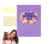 Tarjeta emergente para Día de la Madre con mensaje y sobre, 15x20 cm, tallas de papel para mujer, abuela