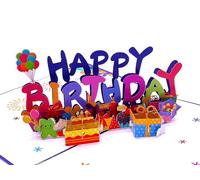Tarjeta emergente/tarjeta de felicitación de feliz cumpleaños 3D, perfecta para niños, esposa, novia y madre (tarjeta de cumpleaños/buenos deseos)