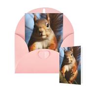 Tarjeta en blanco de 10 x 15 cm, tarjeta de feliz cumpleaños con sobres, ardilla, tarjetas de felicitación divertidas de animales para todas las ocasiones, tarjetas pensando en ti, tarjetas para