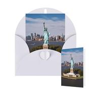 Tarjeta en blanco de 10 x 15 cm, tarjeta de feliz cumpleaños con sobres, estatua de la libertad en Nueva York, tarjetas de felicitación para todas las ocasiones, tarjetas pensando en ti, tarjetas para