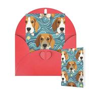 Tarjeta en blanco de 10 x 15 cm, tarjeta de feliz cumpleaños con sobres, patrones de beagle, tarjetas de felicitación para todas las ocasiones, tarjetas pensando en ti, tarjetas para invitaciones de