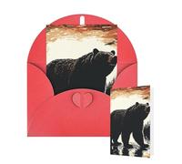 Tarjeta en blanco de 10 x 15 cm, tarjeta de feliz cumpleaños con sobres, silueta de oso, tarjetas de felicitación para todas las ocasiones, tarjetas pensando en ti, tarjetas para invitaciones de