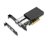Tarjeta Ethernet 10Gb con Controlador 82599ES (X520-DA2), GiGaPlus 10GB PCI-E Network Card Adapter, Dual LAN SFP+ Ports, Soporta Windows/Windows Server/VMware Funciones para 10Gbe Networking NAS