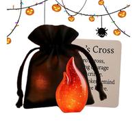 Tarjeta Fantasma de Bolsillo | Tarjeta de Bolsillo Motivacional con Diseño de Fantasma y Llama - Detalles de Halloween Motivacionales para Viajes Reuniones Salas de Espera Hogar Fiestas,Regalo