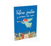 Tarjeta Felicitacion Felices Fiestas Angel