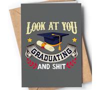 Tarjeta Felicitación Graduación - Tarjeta de Graduacion Primaria, Secundaria, Bachillerato, Carrera, Universidad, Master, Doctorado - Tarjeta Enhorabuena Oposiciones - Regalo para Graduación - NUM 7