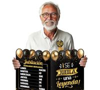 Tarjeta Felicitacion Jubilacion Hombre 44x31cm Fabricada en España Con Escarapela y Sobre Incluidos, Regalos Originales Jubilacion, Tarjeta Despedida Jubilado, Dedicatorias, Recuerdo Jubilación Hombre