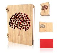 Tarjeta Felicitacion Madera, Tarjeta de Felicitación, Tarjeta San Valentin Hecha a Mano, Tarjetas para Regalos Felicitacion de Madera con Sobres, las Mejores Ideas para Bodas y San Valentin (árbol)