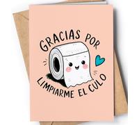Tarjeta Felicitación Mamá o Papá - Tarjeta Felicitación del Día del Padre o Día de la Madre - Postal Gracias Papá Mamá - Tarjeta Divertida para Cumpleaños - Limpiarme - EU 17 - Greeting Cards