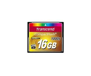 Tarjeta flash compacta Transcend de 16 GB con capacidad de 1000x