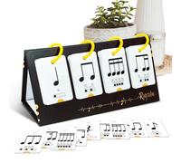 Tarjeta flash musical - Cartón grueso de alta calidad + hebilla de hoja suelta de metal | Tarjetas de aprendizaje de ritmo | Guía de estudio para aprender teoría musical, práctica del ritmo, formación