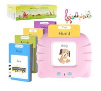 Tarjeta Flash Parlantes Ingles Alemán, RosyFate Tarjetas de Palabras de Aprendizaje, Talking Flashcards Bilingual, Juego Aprender Palabras, Juguetes Educativos Audible Preescolar