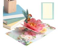 Tarjeta Floral 3D Papel Blanco, Escritura Suave y Estética