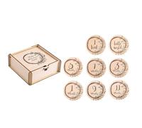 Tarjeta fotográfica de hitos mensuales para bebé, tarjeta de hitos de oso de doble cara, recuerdo de anuncio de embarazo para padres, 8 accesorios de fotos para recién nacidos