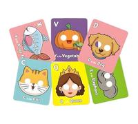 Tarjeta genérica Alfabetiche per Bambini - 26 Pezzi Flashcard per Apprendimento Lettere | Flashcard Prescolari Con Animali, Giocattoli Educativi | ER Lettura Iniziale E Sviluppo Delle Palabra