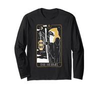 Tarjeta gótica de Halloween Ermitaño Tarot Grim Reaper Oculto Manga Larga