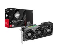 ASRock Radeon RX 9070 GRE Steel Legend Dark 12GB OC, AMD RDNA 4, 12GB GDDR6, PCIe 5.0, 3X Ventiladores, 0dB silencioso, sincronización policromada, 2920MHz Boost