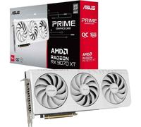 ASUS Prime Radeon RX 9070 XT White OC Edition - Tarjeta gráfica para Videojuegos (AMD Radeon RX9070XT RDNA 4, Ranura 2,5, PCIe 5.0, 1 HDMI 2.1b, 3X DisplayPort 2.1a, PRIME-RX9070XT-O16G-WHITE)