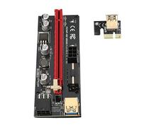 Tarjeta Gráfica de Minería PCIe Riser, PCIE 1X a 16X Tarjeta Vertical PCB Interfaz de 6 Pines Cable Blindado de Múltiples Capas para Win 10 para Win 8 para Win7(línea roja)