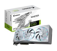 GIGABYTE AORUS GeForce RTX 5080 MASTER ICE 16G Tarjeta Gráfica - 16GB GDDR7, 256 bits, PCI-E 5.0, 2805MHz Core Clock, 3 x DP 2.1a, 1 x HDMI 2.1b, NVIDIA DLSS 4, GV-N5080AORUSM ICE-16GD