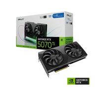 PNY Tarjeta gráfica NVIDIA GeForce RTX™ 5070 Ti Slim de Doble Ranura OC (16 GB GDDR7, 256 bits, Velocidad de Aumento: 2572 MHz, PCIe® 5.0, HDMI®/DP 2.1, NVIDIA Blackwell Architecture, DLSS 4.5)