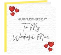 Tarjeta gruesa para el día de la madre con texto en inglés «To My Wonderful Mum Hammered»
