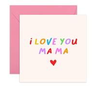Tarjeta Heartfelt I Love You para mamá - ILY Mama - Tarjeta de cumpleaños de mamá o día de la madre de hija hijo - Dulces regalos para su mamá, mamá y su familia - Viene con divertidas calcomanías
