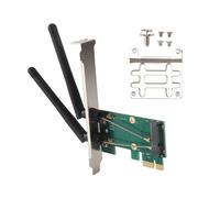 Tarjeta inal?mbrica WiFi Mini PCI-E Express a PCI-E Adaptador con 2 antenas