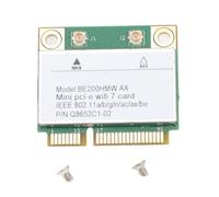 Tarjeta Inalámbrica WiFi 7, Mini PCIe WiFi Tarjeta, 8774Mbps 2 Bandas PCIe Adaptador BT 5.4 802.11a B G N AC AX PCI PCI Express Mini Network Be200HMW para PC (Sin Antena)