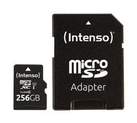 Intenso premium microsdxc memory card (adaptador sd incluido), class 10 uhs-i, 256 gb, negro.