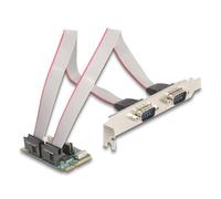 Tarjeta interfaz Delock 95276 Mini PCIe 2x RS-232 con alimentación seleccionable
