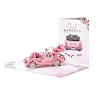 Tarjeta InvitacióN Pop Up 3D Tarjeta de felicitación invitación boda emergente 3D, tarjeta agradecimiento cumpleaños hecha a mano for amantes los amigos(Color 2)