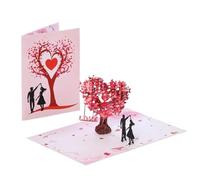 Tarjeta InvitacióN Pop Up 3D Tarjeta de felicitación romántica con forma árbol y corazón en 3D, postal amor estéreo bendición boda elegante sobre, tarjeta invitación plegable