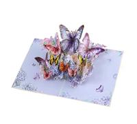 Tarjeta InvitacióN Pop Up 3D Tarjeta emergente 3D hecha a mano, tarjeta de bendición mariposa for todos los cumpleaños, bodas y graduaciones(Butterfly Blue2)