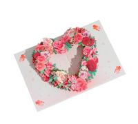 Tarjeta InvitacióN Pop Up 3D Tarjetas de felicitación flores con forma corazón emergente 3D, tarjeta boda, cumpleaños aniversario(Color 2)
