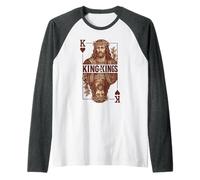Tarjeta Jesús Rey de Reyes - Rey de Corazones Camiseta Manga Raglan