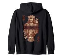 Tarjeta Jesús Rey de Reyes - Rey de Corazones Sudadera con Capucha
