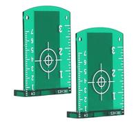 Tarjeta Laser Verde, Paquete de 2 Objetivos Magnéticos para Suelo y Placa de Apuntamiento Láser ABS, Accesorio para Línea Verde, Mejora Visibilidad en Trabajos de Alineación con Haz Verde