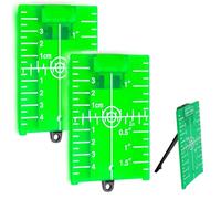 Tarjeta Laser Verde,Tarjeta de Placa de Objetivo de Suelo Magnético de 2 Uds,Placa Objetivo Laser con Soporte,Placa de Tarjeta de Objetivo Láser con Soporte para Nivel de Línea Láser de Alineación