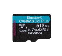 Tarjeta MicroSD Kingston Canvas Go Plus 512GB UHS-I U3 V30 200MB/s A2