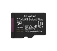 Tarjeta MicroSD Kingston Canvas Select Plus 1TB Clase 10 UHS-I V30 A1 150MB/s Negra