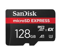 SanDisk microSD Express, 128 GB Tarjeta Micro SD, Velocidad de Lectura/Escritura hasta 880/480 MB/s, Velocidades de Lectura hasta 4,4 Veces Superiores a Las de Nuestras Tarjetas microSD, Class 10, U3