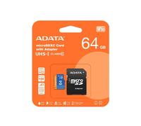 Tarjeta microSDHC ADATA 64GB Class 10 UHS-I 85MB/s con adaptador SD